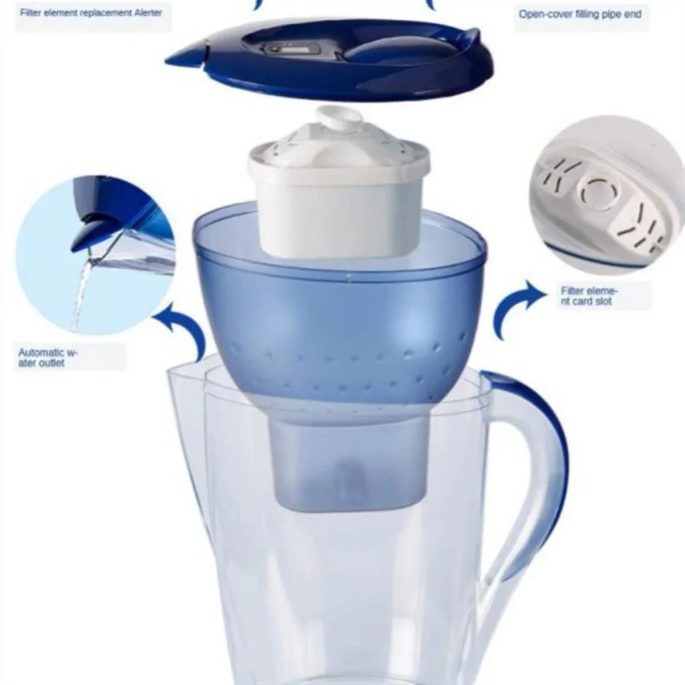 Lead Free Water Filter Pitcher Enhances PH Eliminates Odors Microplastics and Chlorine Lasts 2 Months for Improved Water Quality