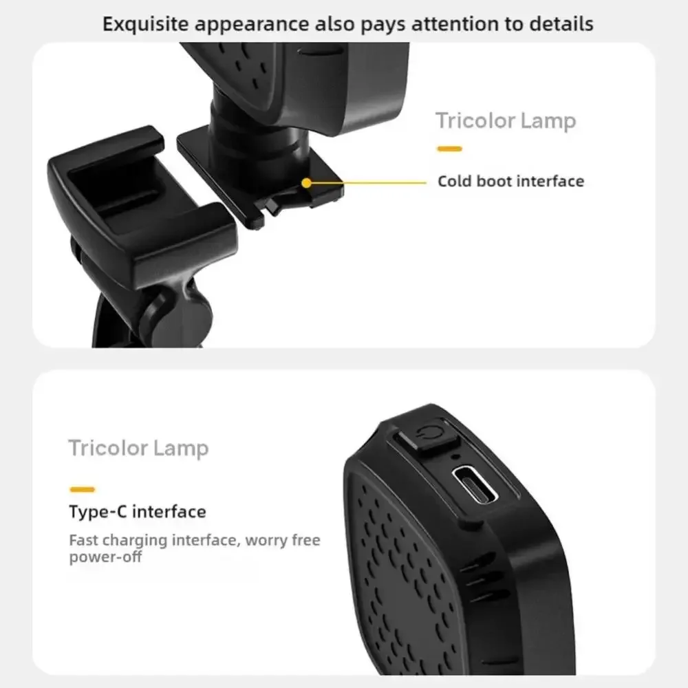 Clip on Portable LED Selfie Light Adjustable Brightness Removable Clamp Photography Light Rotated 3 Color Light Mini LED Flashes