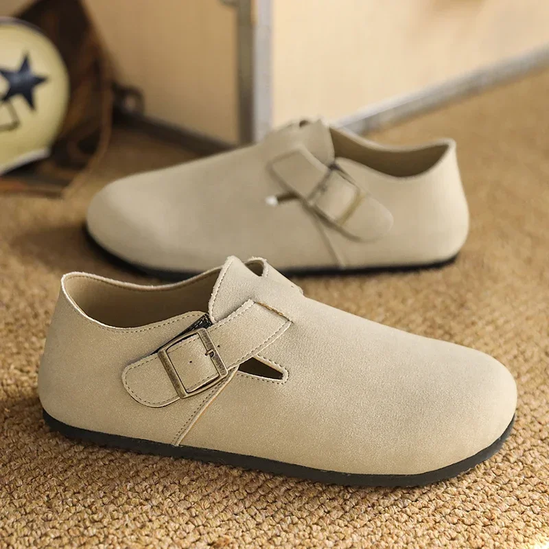 Men Mules Shoe Fashion with Arch Support Unisex Classic Beach Birkenstok Mens Shoes Men\'s Suede Sandals Retro Cork Clogs Тапочки