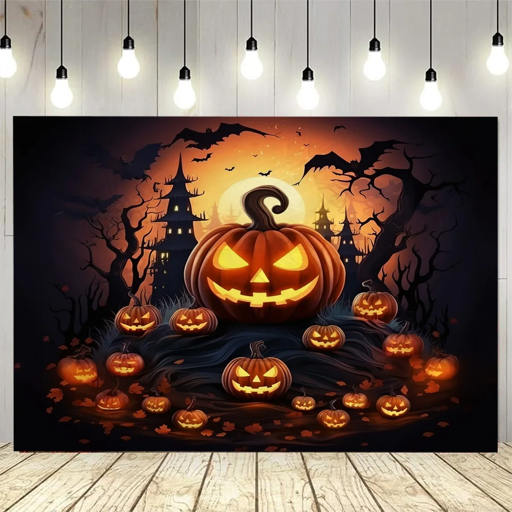 

Halloween horror pumpkin bat print tapestry home living room bedroom wall decoration holiday decoration background wall poster