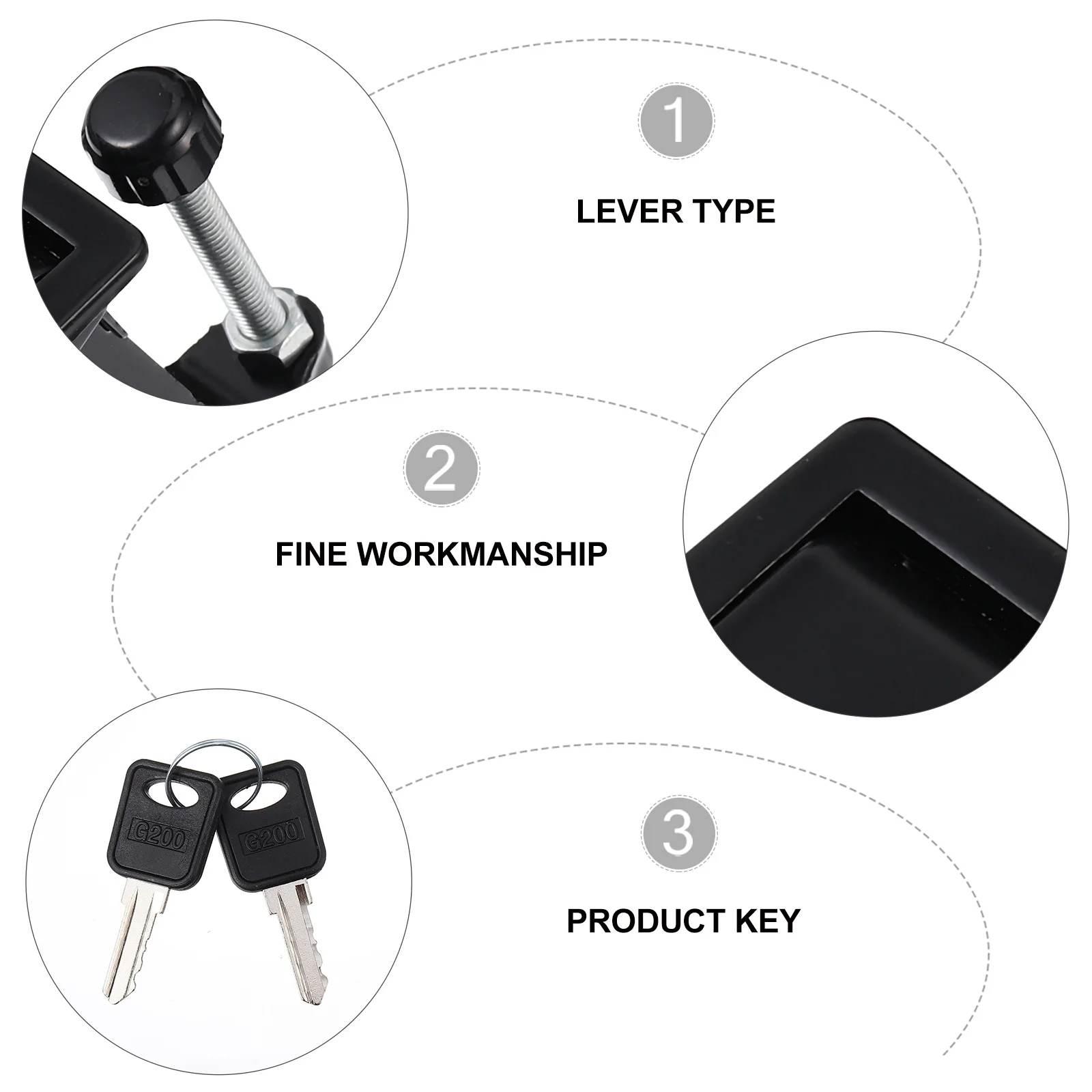 

2 pcs Zinc Alloy Compression Latch Lock Adjustable Flush Lever Latch For Automotive Truck Farm Equipment Hand Operated Push