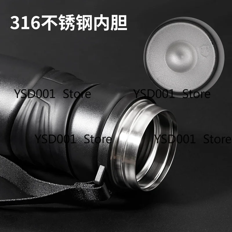 High-value thermos cup, white simple men's and women's high-end 316 stainless steel large-capacity student portable water cup