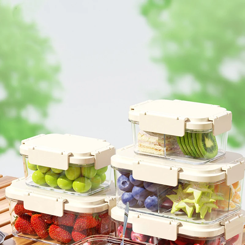 Leak Proof Food Storage Containers With Built in Fork and Spoon Reusable BPA Free Lunch Box For Picnic Office School