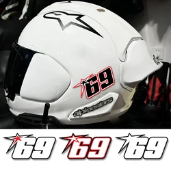 Racing Number 69 Motorcycle Helmet Stickers Motorbike Fuel Tank Side Body Motorsport Waterproof Decals Motocross Decoration