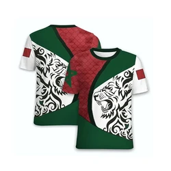 Morocco Flag National Emblem 3D Printed T-Shirts Men Women Casual Fashion Oversized Short Sleeve T Shirt Male Tees Tops Clothing