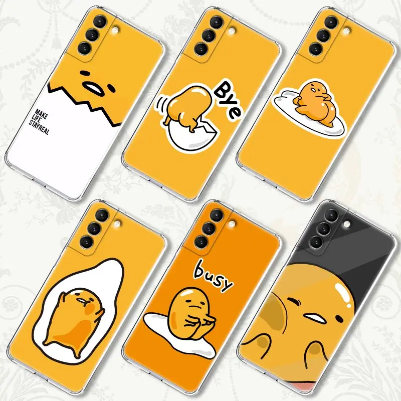 Funny Cartoon Egg Gudetama Fundas For Samsung S24 S23 S22 Ultra S20 S21 FE Cases For Galaxy S24 S23 Plus S10 Clear Phone Covers