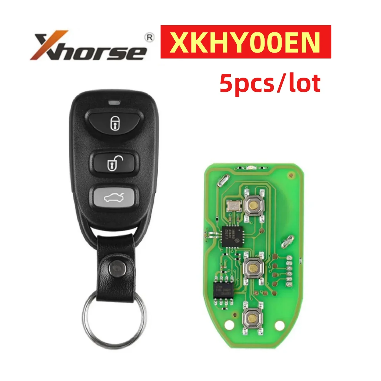 5pcs/lot Xhorse XKHY00EN Wire Universal Remote Key 3 Buttons For Hyundai Type English Version