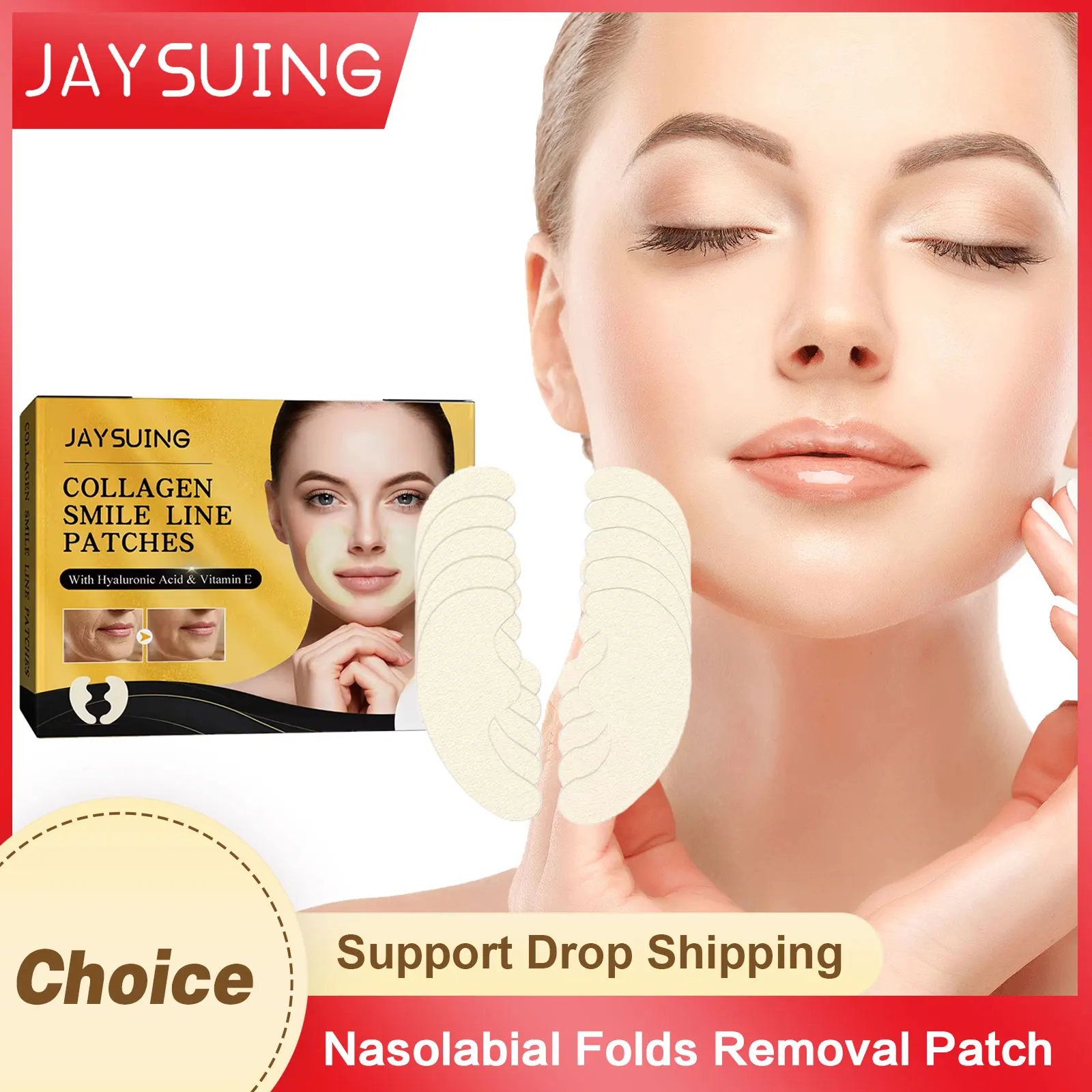 

Jaysuing Nasolabial Folds Anti-wrin-kle Patch Reduce Fine Line Moisturizing Anti-Ag-ing Firming Skin Collagen Smile Line Patches