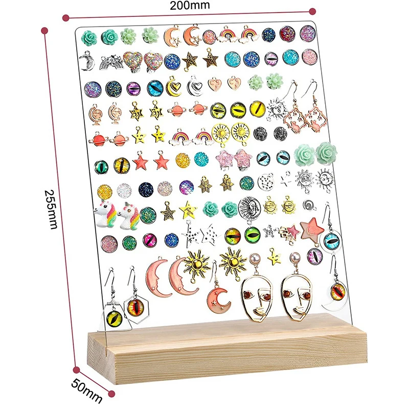 Mode transparente Acryl Schmuck Rack Nadel-Stil Ohr Nagel Ohrring Regal Ohrringe Display Board Halskette Display Rack