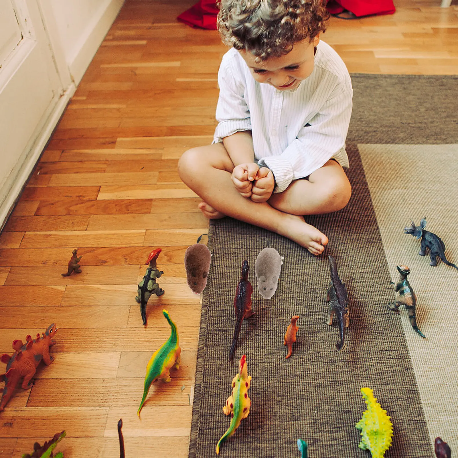 

4Pcs Educational Wind Up Mice Animals Toddlers Safe Soft Touch Easy Grasp Develop Coordination Imagination Animal Recognition