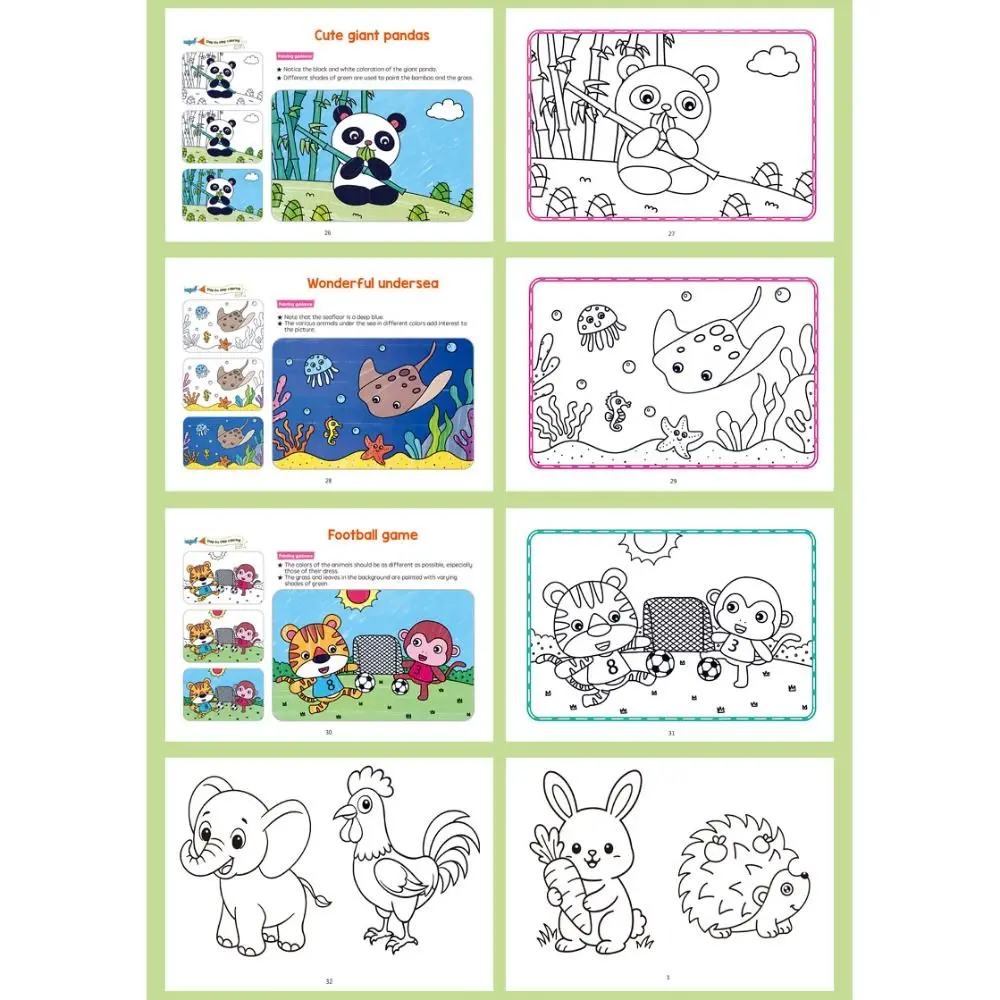 Cartoon Animal Coloring Books Drawing Interactive Drawing Enlightenment Fun Coloring Graffiti Coloring Book Early Learning