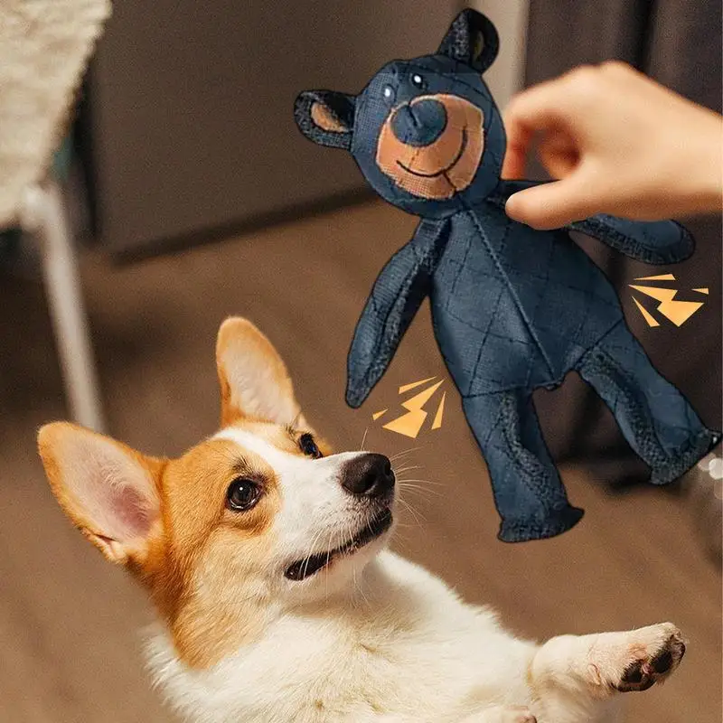 Beruang mainan suara hewan peliharaan mainan mewah anjing untuk anak anjing suara liar mainan kunyah tengah besar anjing mainan pembersih gigi