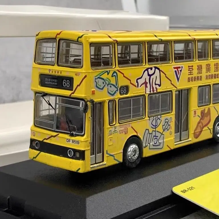 1/76 KMB Double-Decker BENZ Bus Sham Shui Po 68X Alloy Static Ornament Car Model