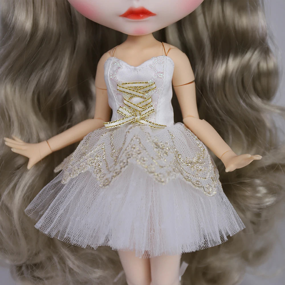 Vestido de muñeca ICY DBS Blyth para niñas, traje de Ballet de cisne blanco, falda 1/6 BJD Ob24, Anime