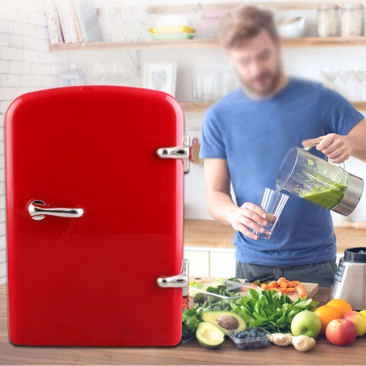 ثلاجة تجميل مدمجة ملونة صغيرة الحجم محمولة 4 لتر 12 فولت للعناية بالبشرة والمكياج