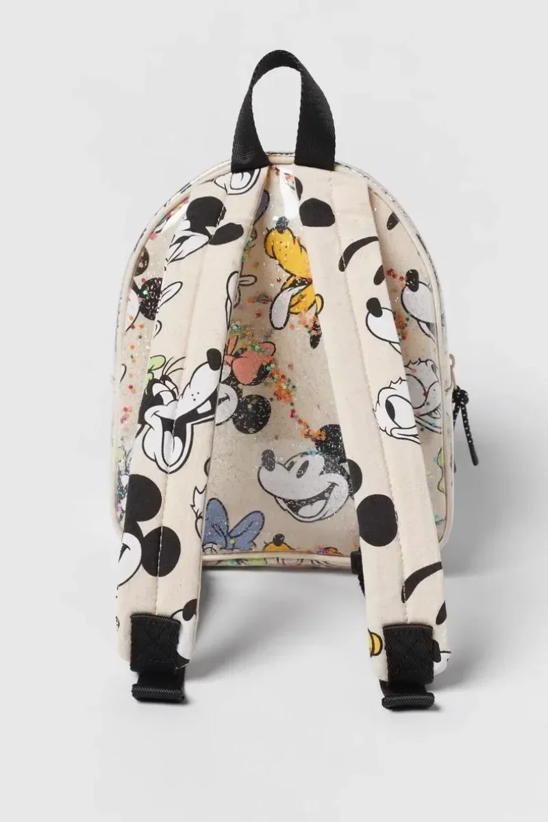 Disney-mochila de Mickey Mouse para niñas, bolsa impermeable con estampado de lentejuelas, almacenamiento de viaje, mochilas escolares a la moda, Mini mochila para bebé