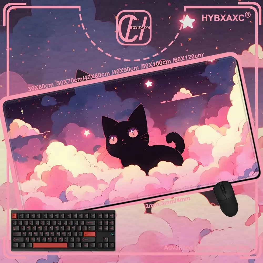 

Colorful Kawaii Cat Large Mouse Pad Locking Edge Mousepad Office Accessories for Desk Mat Game Keyboard Pads 900x400mm