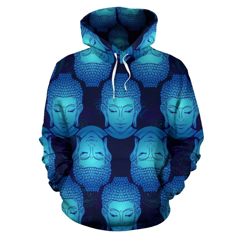 Harajuku BUDDHA 3D Printed Hoodies Spiritual Totem Siddhartha Gautam Graphic Hooded Sweatshirts Fashion Streetwear Pullovers Top