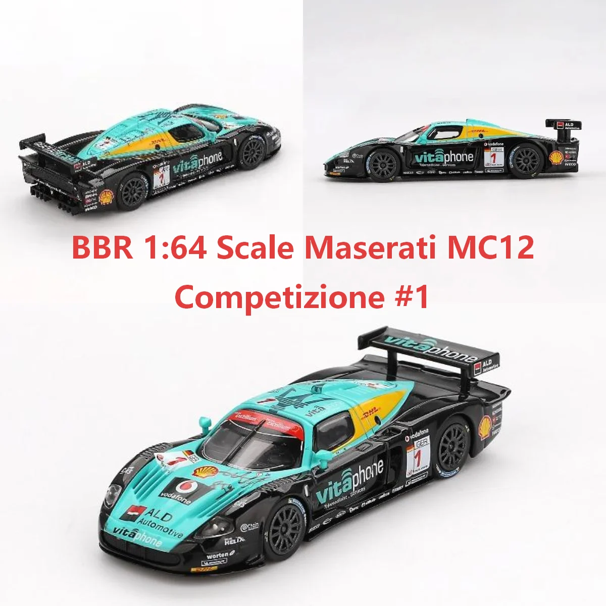 Diecast BBR 1:64 Scale Maserati MC12 Competizione #1 Alloy Car Model