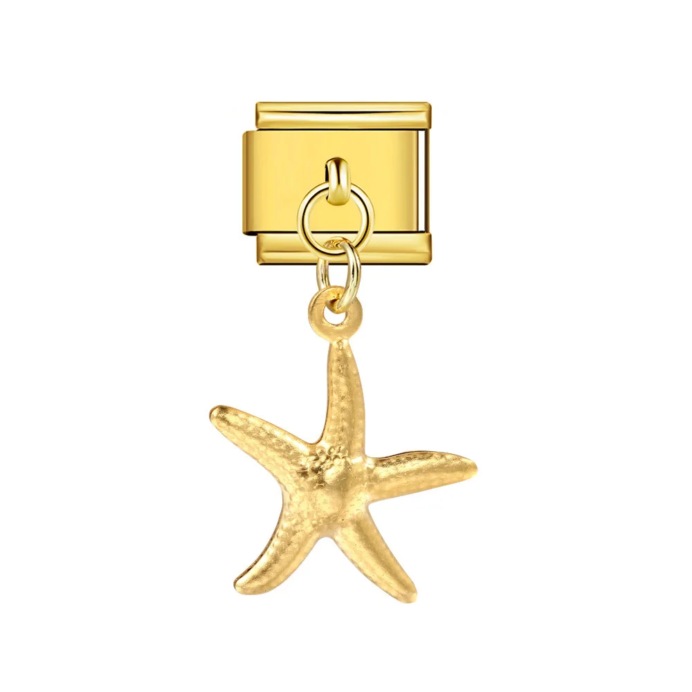 Neuer trendiger Vogel-Baum-Stern-Gecko-Herz-Metallanhänger, italienischer Charm-Anhänger, passend für 9mm Edelstahlarmband, DIY-Schmuckherstellung. – Detail 5