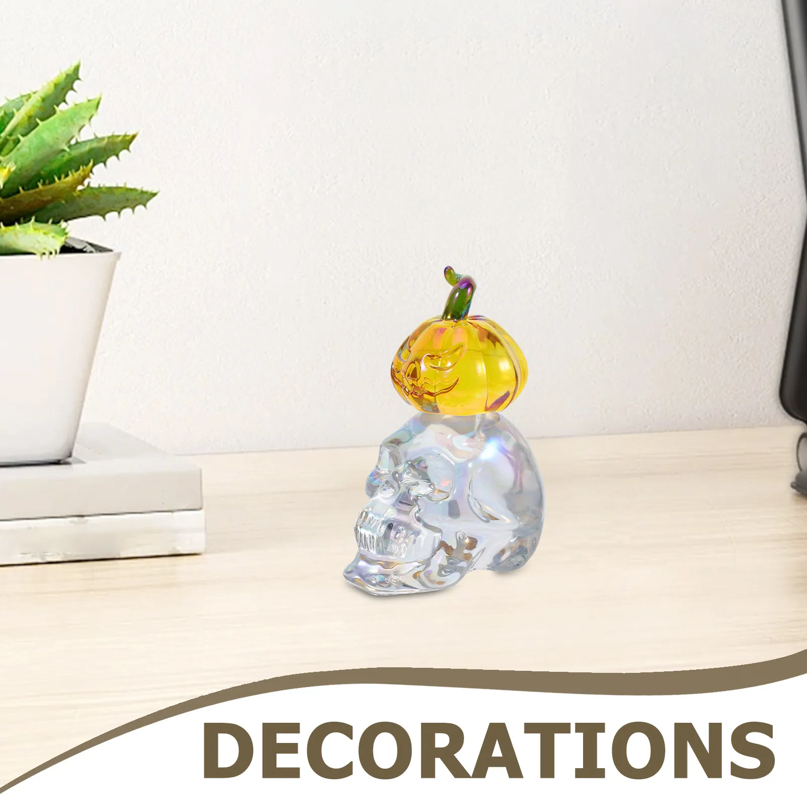 Intricate Crystal Skull Pumpkin Sculpture Ab Color Halloween Decor Material Mesmerizing Light Effects Pumpkin Decor