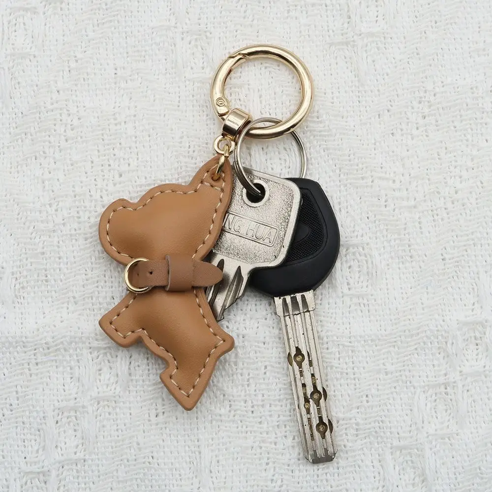 Trendy French Bulldog Keychain Animal Dog Cartoon PU Leather Dog Hanger Fashion Cute Puppy Bulldog Bag Pendant Bag Ornament