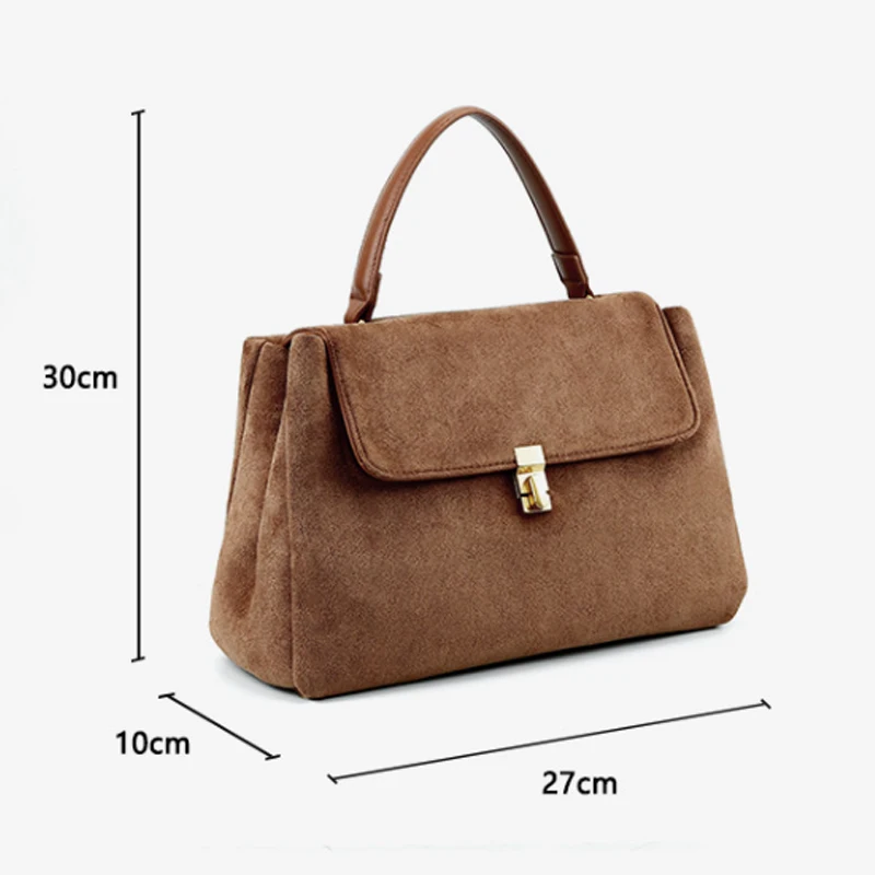 Large capacity shoulder bag tote bag suede commuting handbag new autumn/winter crossbody bag