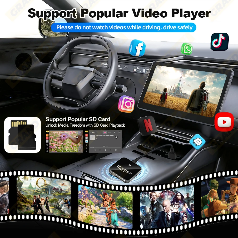 Android 13 CarPlay AI Box 4GB RAM 64GB ROM Wireless