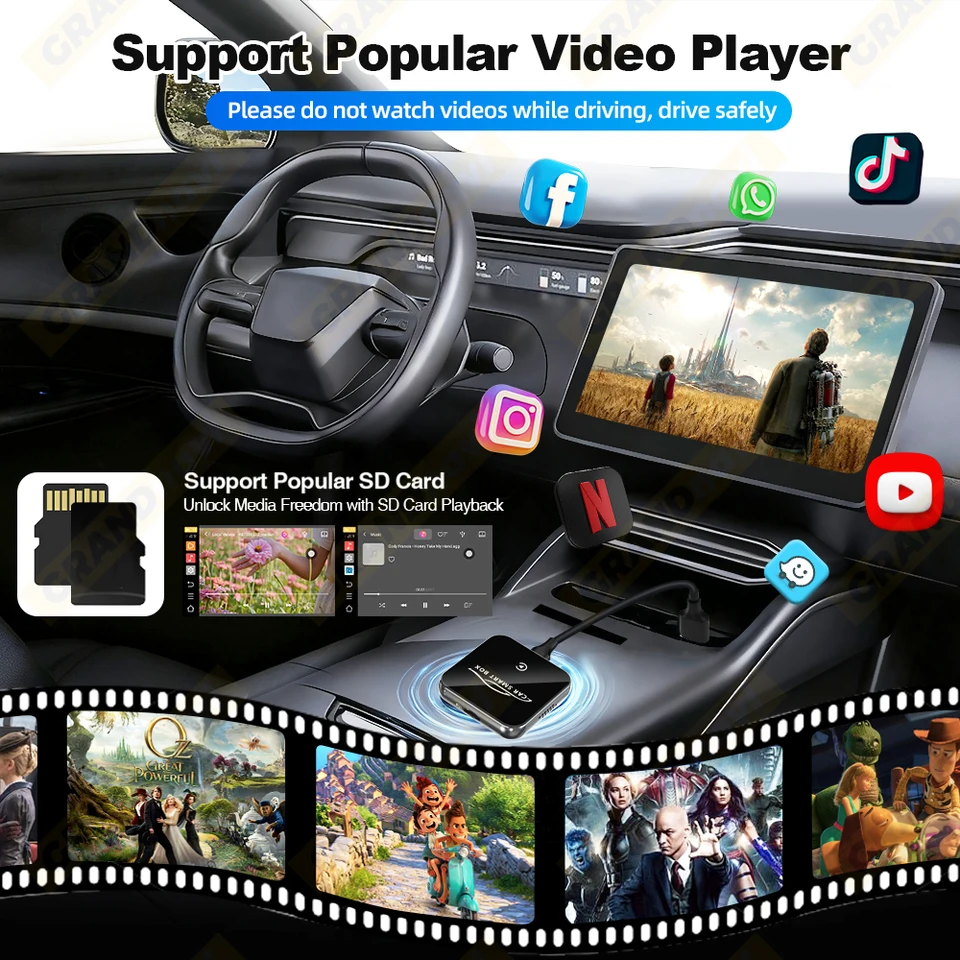 Android 13 CarPlay AI Box 4GB RAM 64GB ROM Wireless