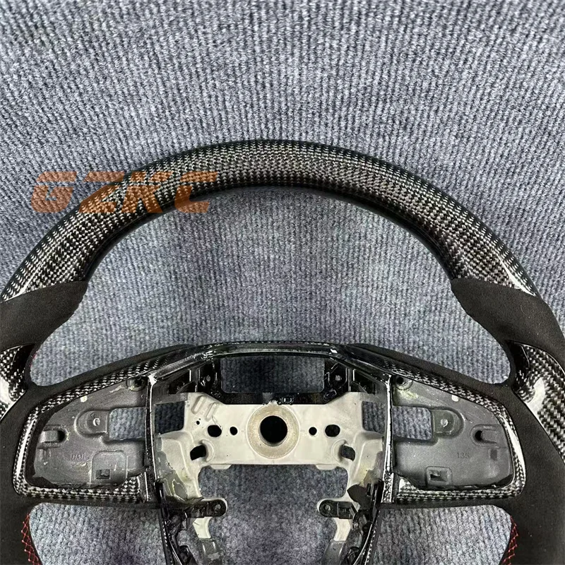 Carbon Fiber black suede Steering Wheel Fit for 2016-2021 H-onda C-ivic Sport Racing Custom D-Shaped Car accessories