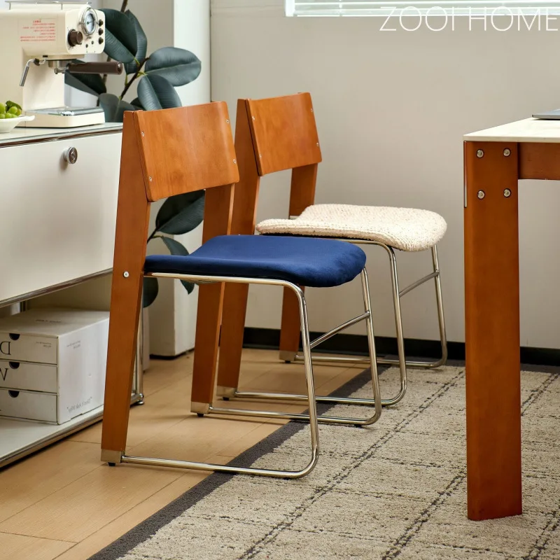 Medieval solid wood retro Nordic dining chair modern simple back chair home