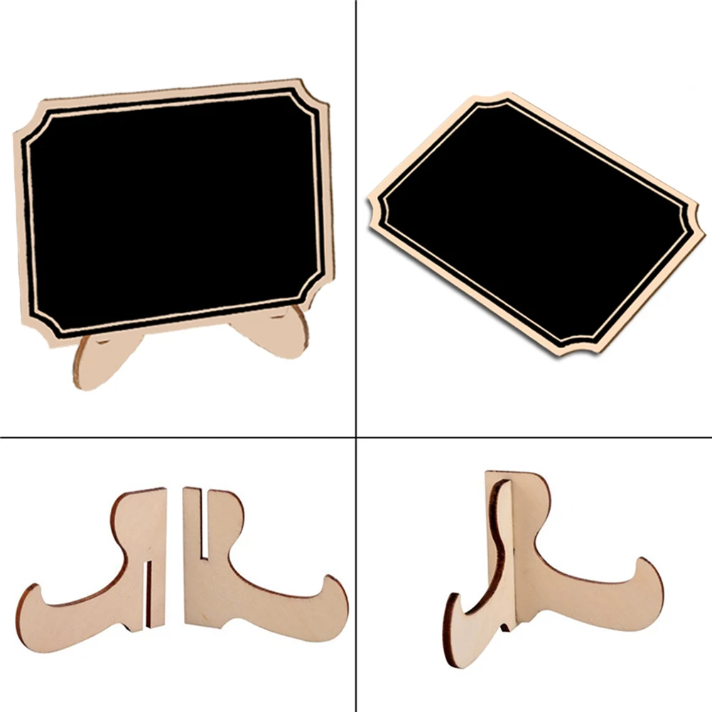 

10Pcs Mini Chalkboard Signs Narrow Wood Trim Erasable Blackboard Wedding Dinner Party Table Place Cards Message Boards