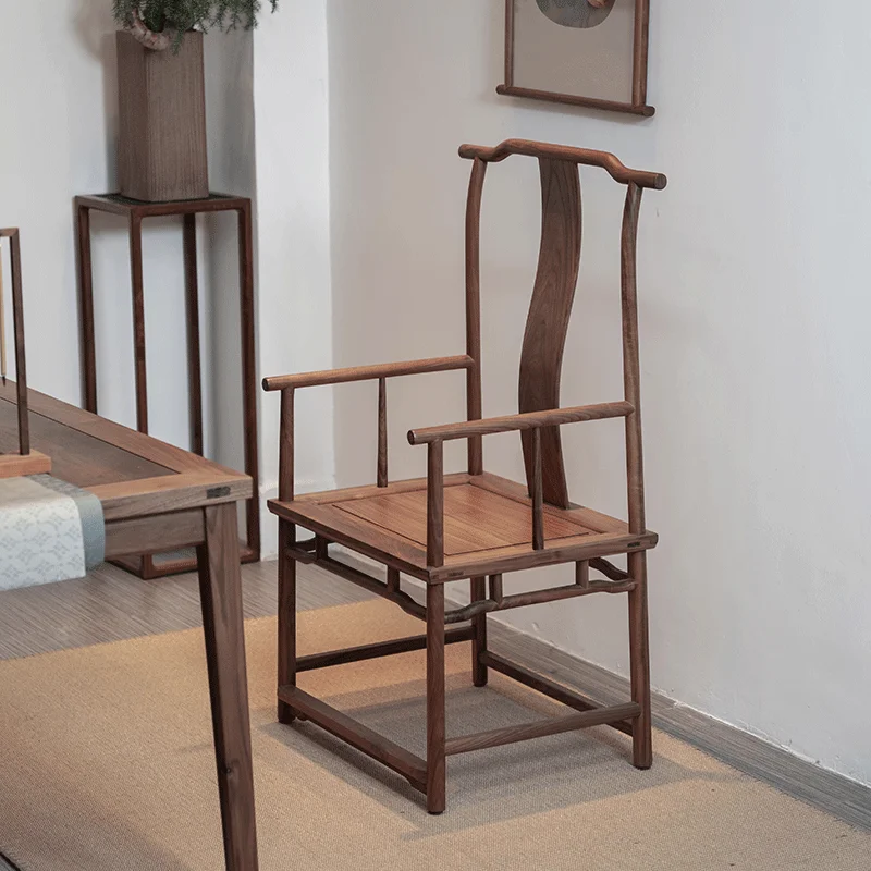 Official hat chair, black walnut Taishi chair, master chair, Zen new Chinese study office chair