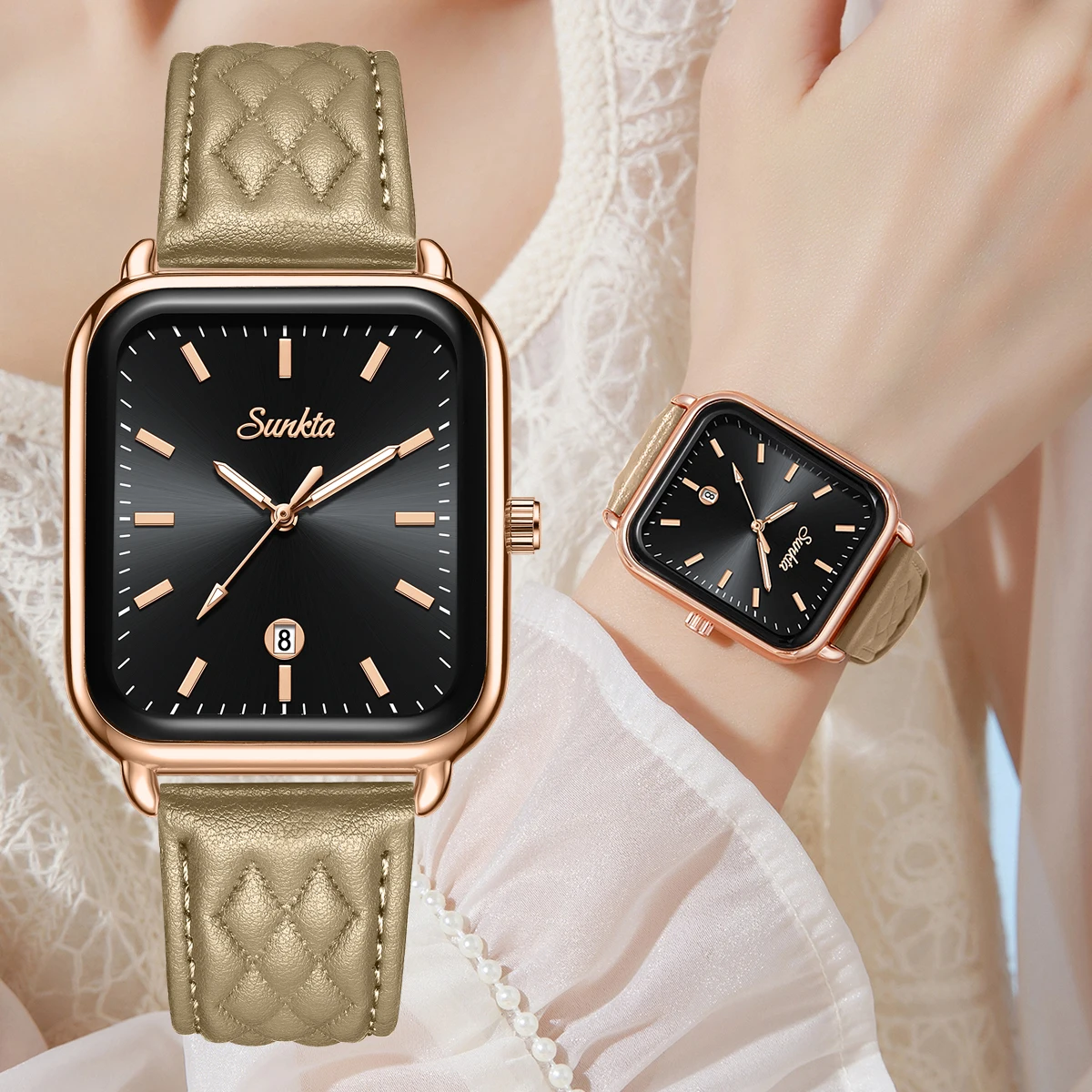 SUNKTA Top Brand Men Watch For Women Calendar Quartz Woman Watch Waterproof Luminous Watches Simple Fashion Elegant Ladies Clock