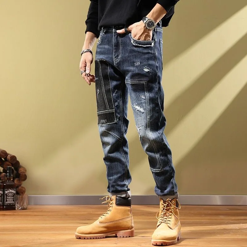 2023 Spring and Autumn New Classic Fashion Trend Elastic Straight Leg Jeans For Men Casual Comfort High Quality Small Foot Pants