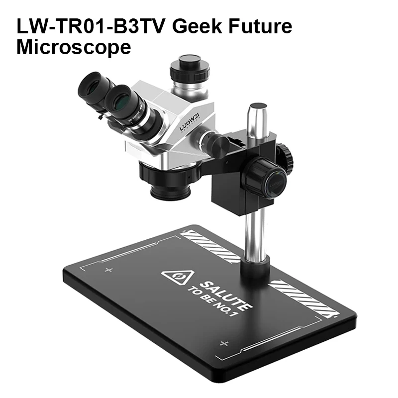 LUOWEI LW-TR01-B3TV 7-50x Geek Future Series Trinocular HD Microscope  for Mobile Phone PCB  Flying Line Welding Repair