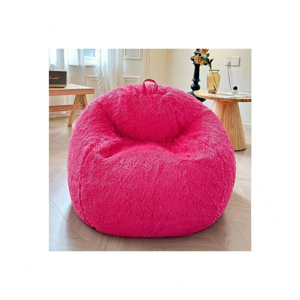 Plush Bean Bag Chair Cover Filling Not Included Washable, UltraSoft Faux Fur Storage Bean Bag Cover Large, Fluffy Bean Bag Chai