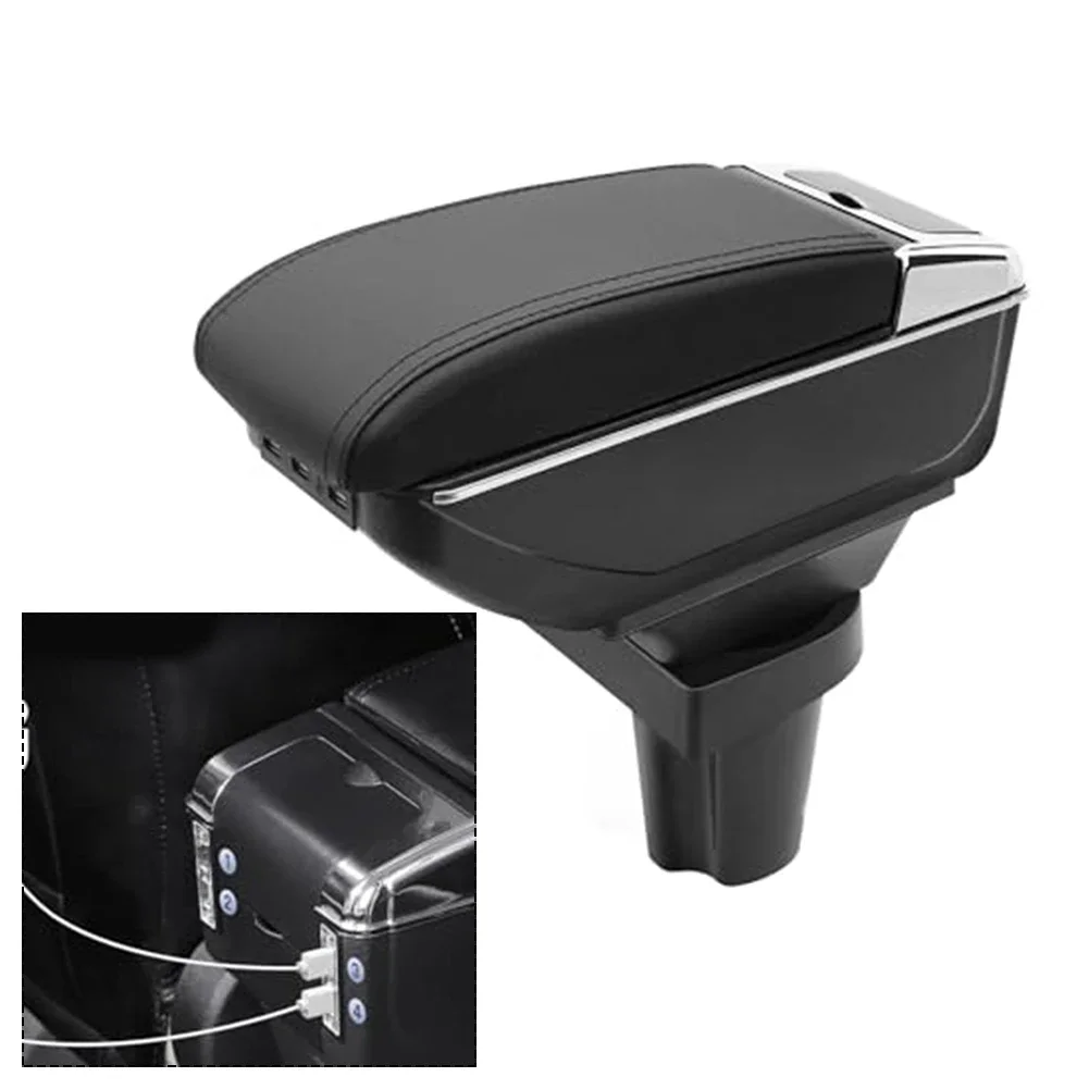 

Car Armrest For Toyota For Aygo Center Console With Cup Holder 7 USB Ports Black Plastic Car Central Armrest Box Interior Parts