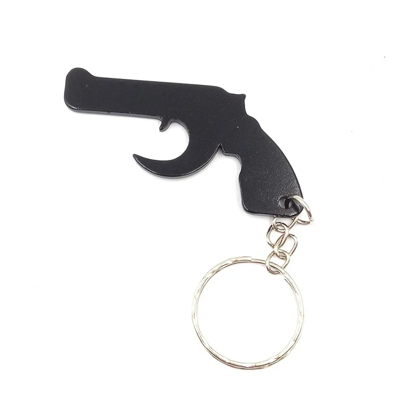 Multifunction Revolver Gun Keyring / Beer Wine Bottle Opener Outdoor EDC Unique Convenience Metal Machine Gun Keychain