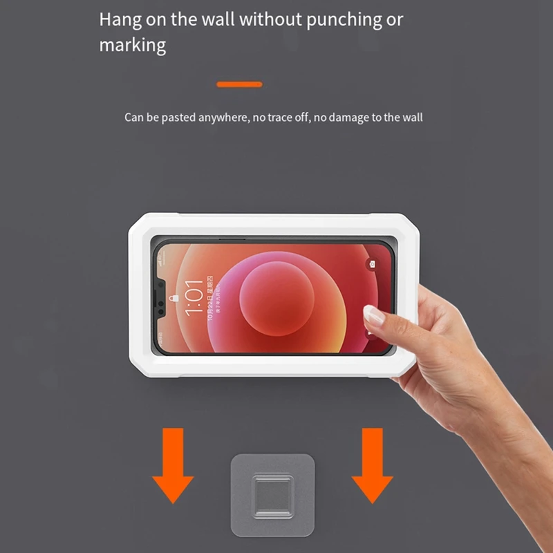 ZIZI Support de téléphone de douche étanche 360 °   Support de coque de téléphone réglable à Rotation, Anti-buée, support mural pour téléphone