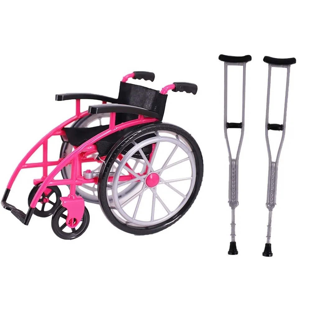 Foldable Design Simulation Playhouse Toy DIY Realistic Models Simulation Playhouse Rehabilitation Wheelchair Cane Toy Set