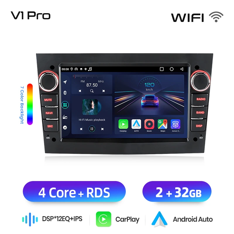Junsun Draadloze CarPlay voor Apple Android Auto Radio voor Opel Astra Vectra Vauxhall Antara Zafira Corsa Vivaro Meriva BT RDS