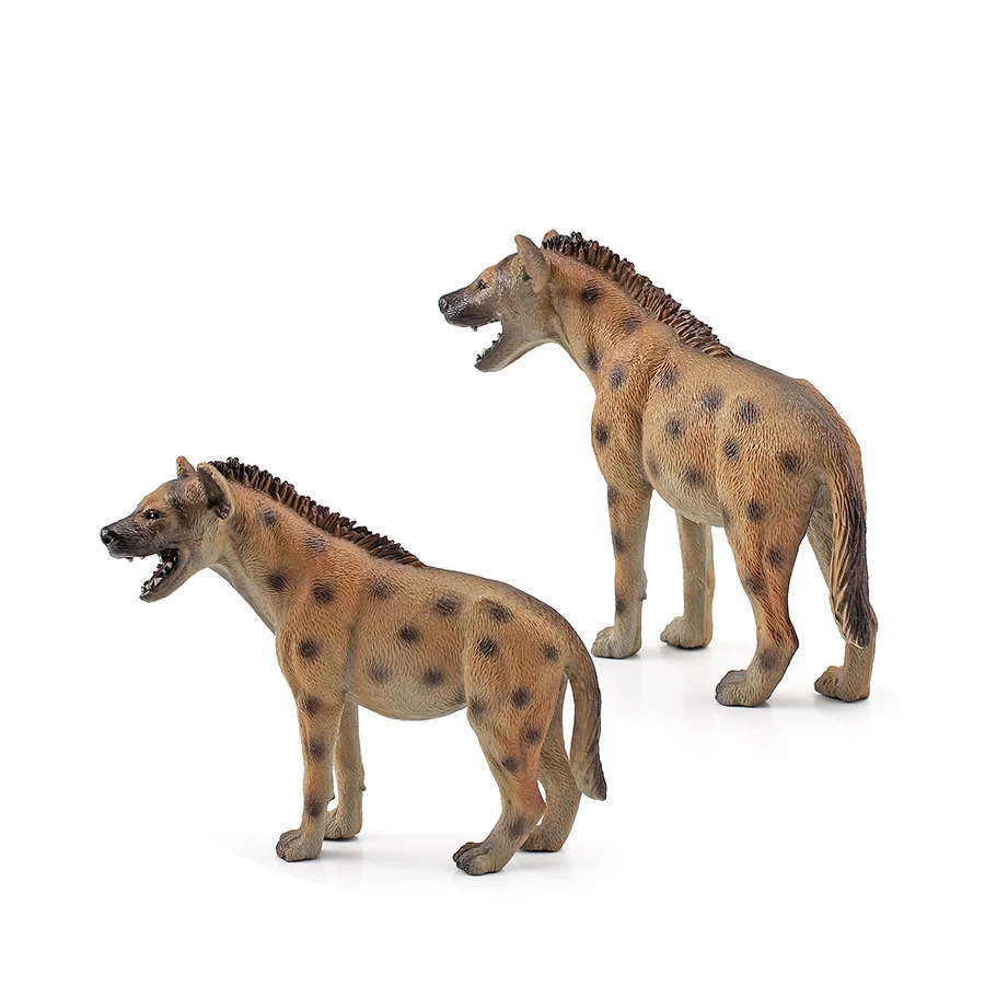 Realistic Plastic Wildlife Hyena,Maned Wolf,African Wild Dog Toy Hand Painted Figurine for Collection Science Educational Prop