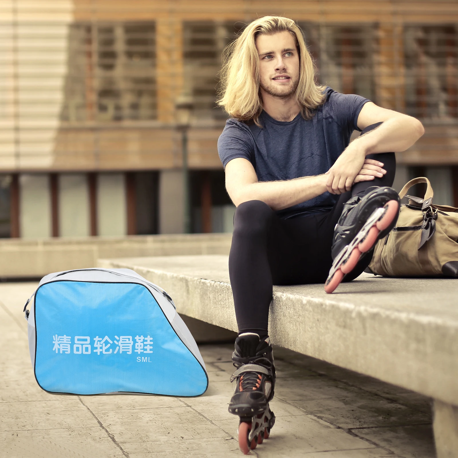 

Skate Bag Oxford Cloth Durable Wear resistant Roller Skate Container ganizer Pouch Storage Skating Accessory Camping Hiking Tool
