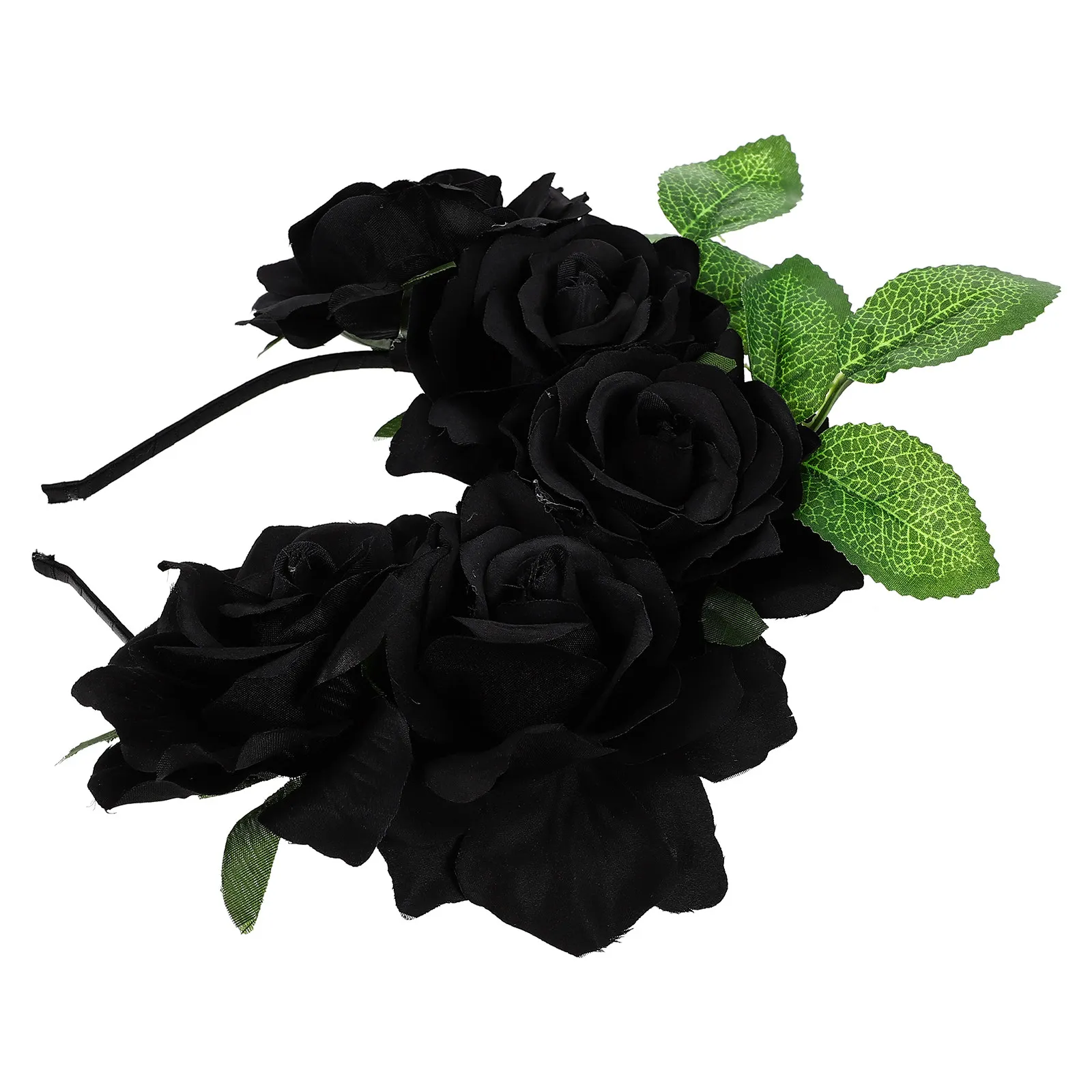 

1Pcs Rose Flower Hair Hoop Halloween Party Hairband Wreath Accessory for Women Festive Headpiece Flower Crown Cosplay Decoration