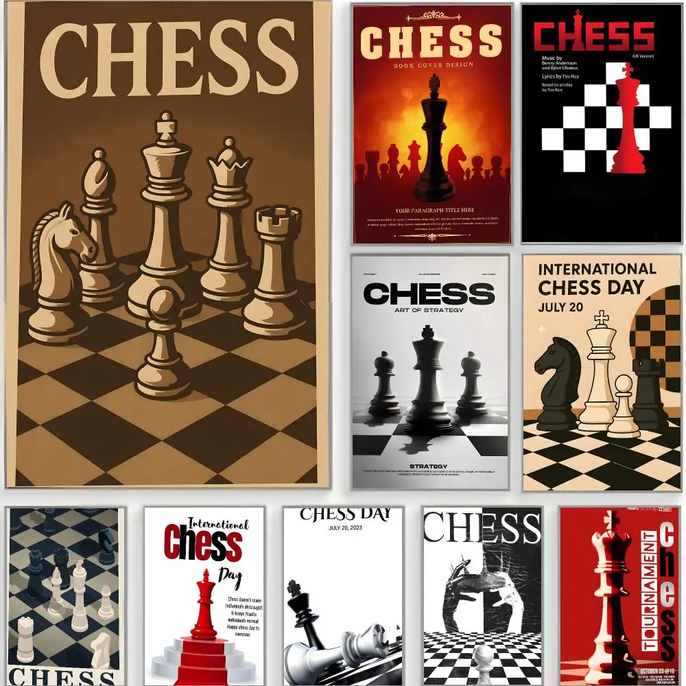 strategy game Chess Poster Classic Wall Art  Home Decor  Peel and Stick Unframed