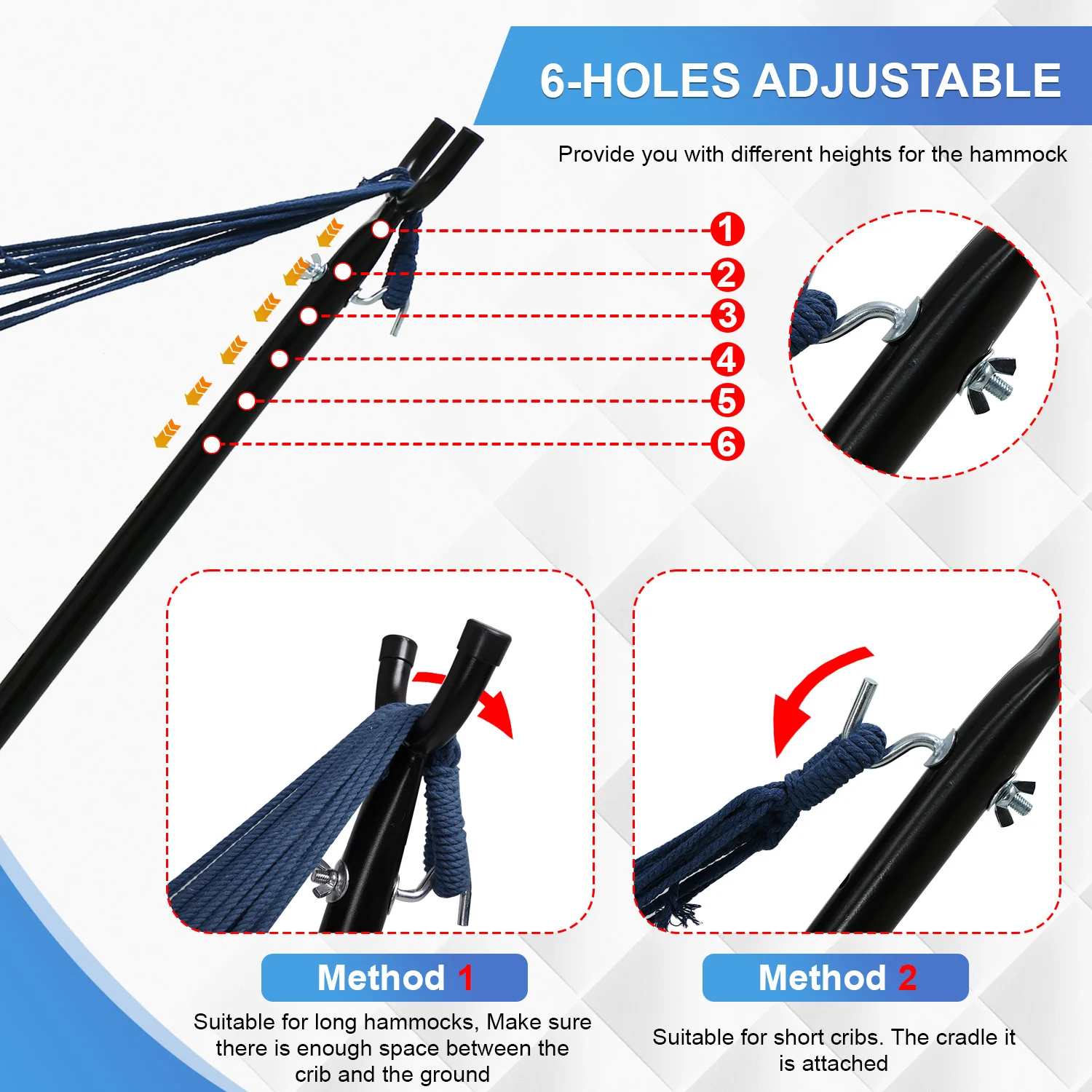 حامل أرجوحة معلق للكرسي، حامل أرجوحة حسية من الفولاذ شديد التحمل، حامل محمول قابل للتعديل مع حقيبة حمل (بدون أرجوحة) #4