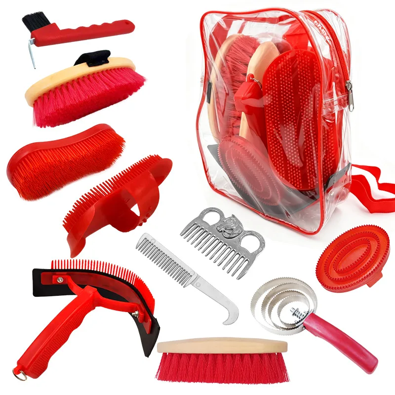 kit-de-toilettage-pour-chevaux-ensemble-complet-de-10-pieces-avec-brosses-peignes-outils-de-toilettage-et-sac-de-transport-pour-les-fournitures-equestres