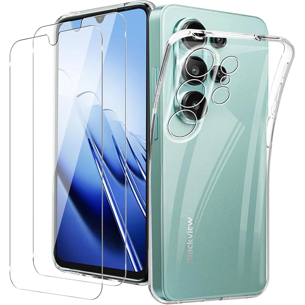 3in1 Glass+Silicone Case with Tempered Glass Screen Protector For Blackview Wave 10 10C 6.88inch