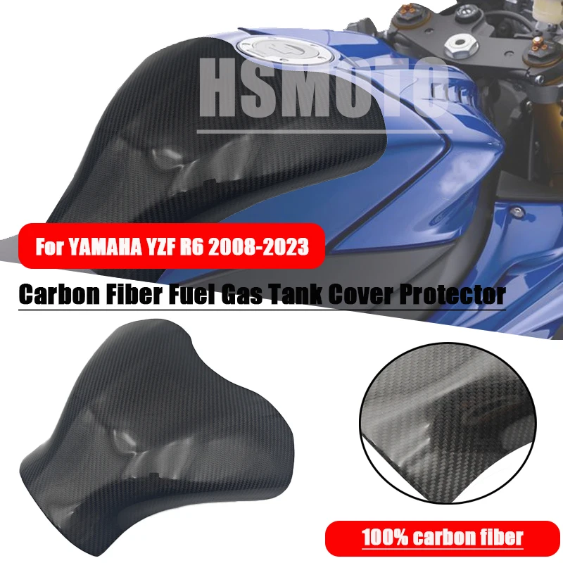 Carbon Fiber Fuel Gas Tank Cover Protector for YAMAHA YZF R6 2008 2008-2024 2018 2016 2022 100% carbon fiber decal